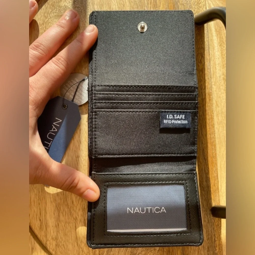 Nautica | Black & Rainbow Pride Tri-Fold Wallet
